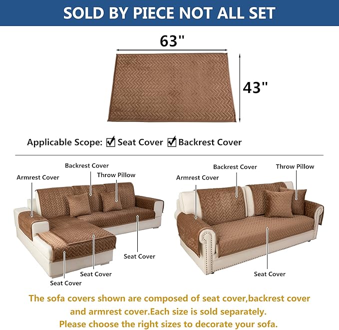 Eismodra Couch Cover, Sectional Couch Covers, Sofa Covers - Image 5