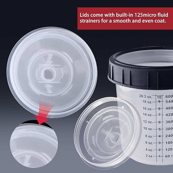Disposable Paint Mixing Cup Kit, HVLP Paint Sprayer Gun Mixing Cups - Image 4
