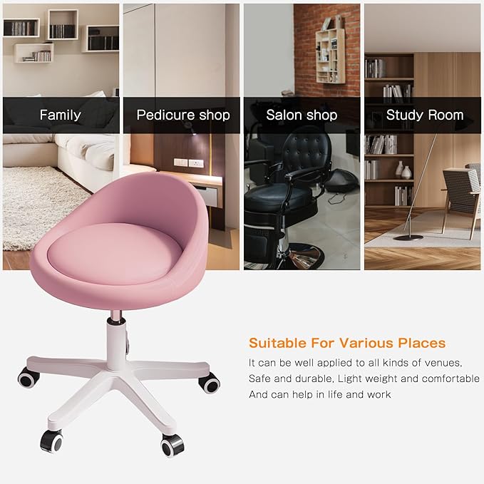 Rolling Stool Set of 4 Rolling Hydraulic Salon Stool - Image 5