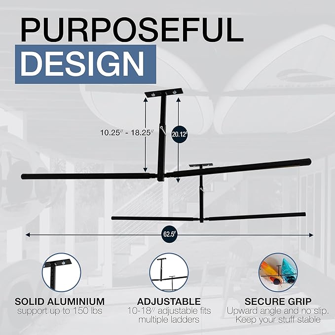 StoreYourBoard Adjustable Kayak Ceiling Rack – Hi Port 2 Garage Ceiling Kayak - Image 3