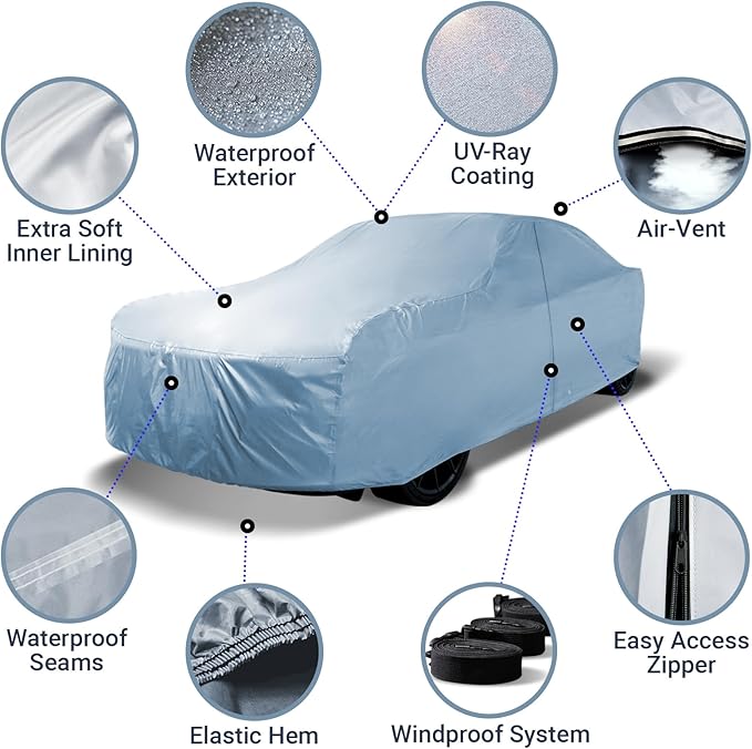 iCarCover Fits: 1973-1976 Premium Full Car Cover Waterproof All Weather - Image 4