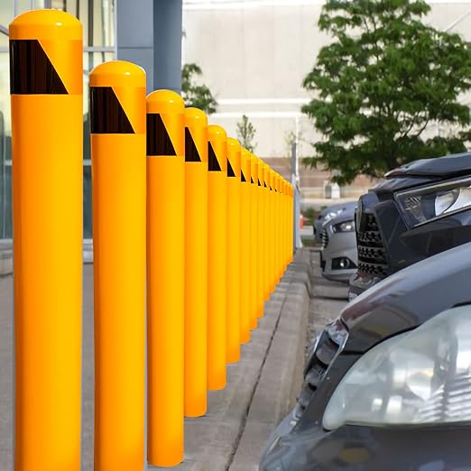 46 inch High Pour in Place Steel Bollard Post, 5-1/2" OD Safety Bollard Yellow - Image 7