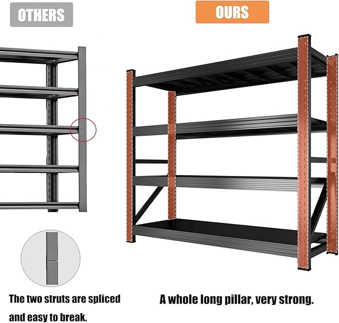 5000LBS Garage Shelving 59" W Heavy Duty Storage Shelves, 4 Tier Industrial - Image 5