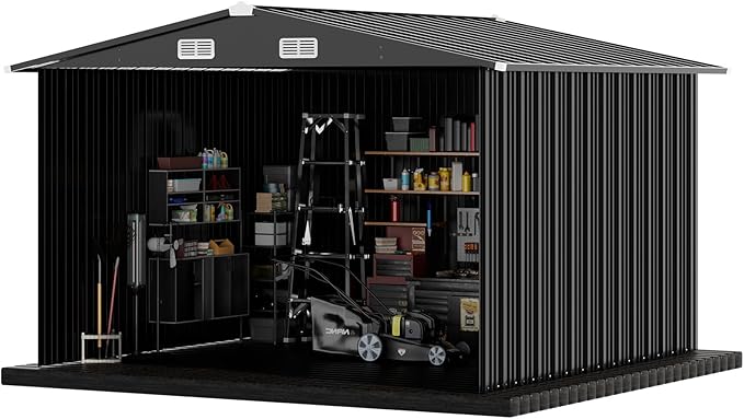COMHOMA Shed Outdoor Storage Shed Metal, Lockable Doors Tool Sheds - Image 3