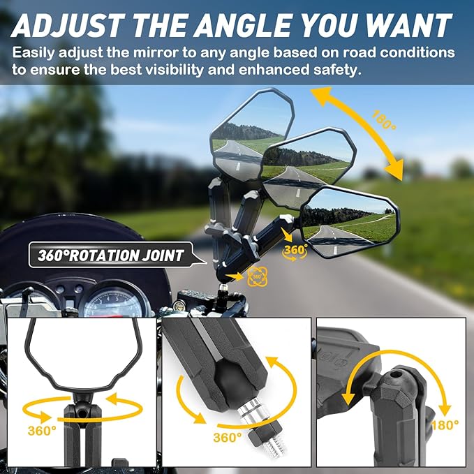 Motorcycle Mirrors, ATV Rear View Mirror - Image 3