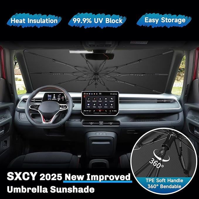 SXCY for 2023-2025 VW ID.Buzz Windshield Umbrella Sunshade for 2025 VW ID.Buzz - Image 2