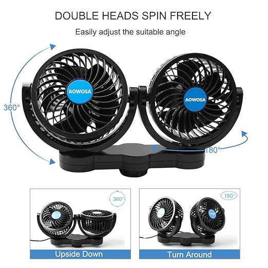 Car Fan for Backseat Auto 12V Electric Cooling Fan Portable Car Seat Headrest - Image 2