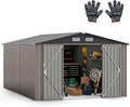 Goplus 10 x 14 FT Outdoor Storage Shed, Large Garden Tool House w/Improved by Goplus