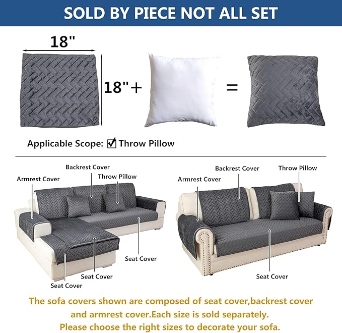 Eismodra Throw Pillows, Couch Cover, Sofa Cover, Sectional Couch Covers - Image 5