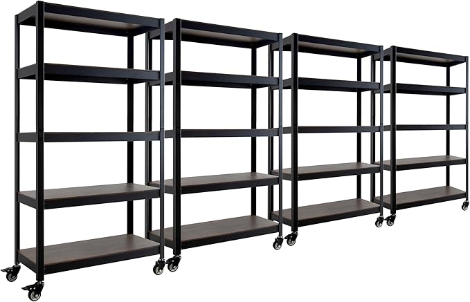 HOMEDANT House 5-Tier Metal Rolling Cart Shelf Rack Casters Heavy Duty by TheBestOrganizingSolution