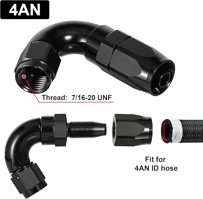 EVIL ENERGY 4AN 120 Degree One Piece Full Flow Hose End Fitting Swivel - Image 2