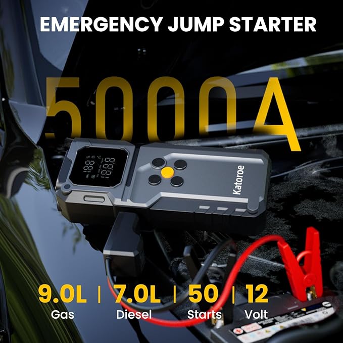 Jump Starter with Air Compressor, 5000A Jump Starter Battery Pack with 150PSI - Image 2
