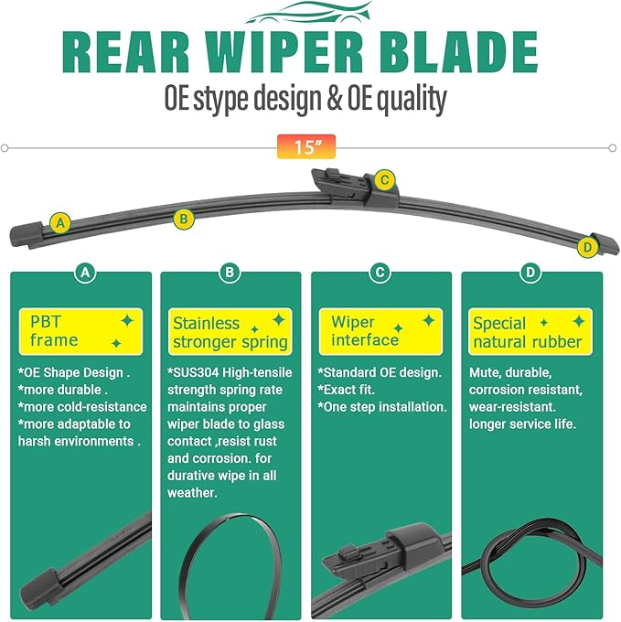 25" 22" 15" Windshield Wiper Blades Replacement - Image 4