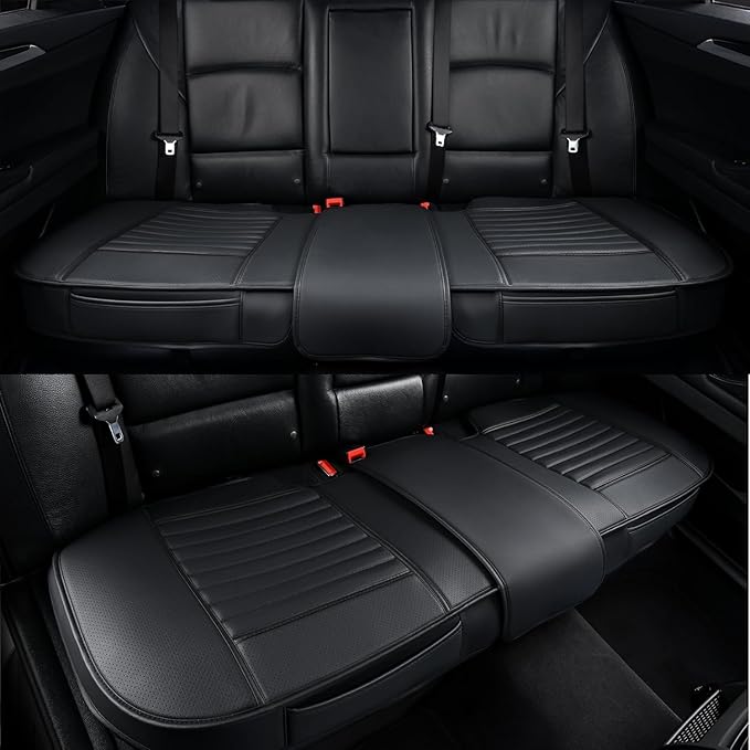 Universal Leather Car Seat Covers Full Set, Car Seat Cushion Covers Protector - Image 4