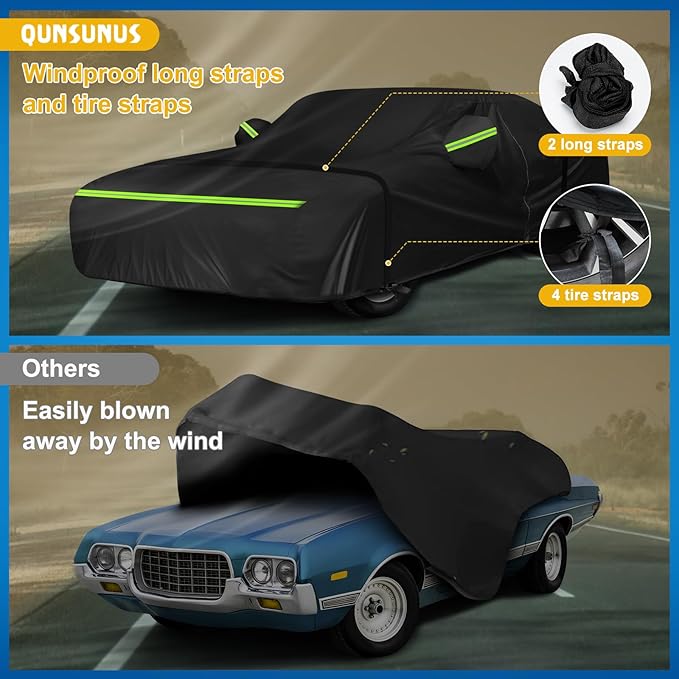 QUNSUNUS Waterproof Car Cover for Ford Fairlane 1968-1970 and Torino 1968-1976 - Image 4