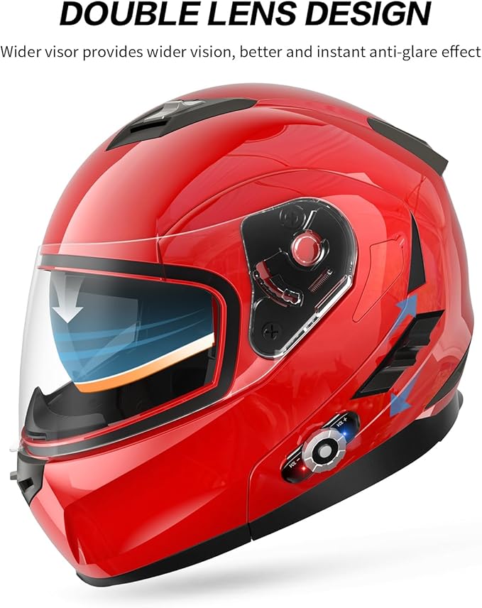 Motorcycle Helmet Bluetooth 5.0 Integrated New EPS FreedConn BM2-S Modular Flip - Image 5