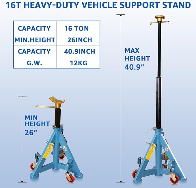 HKTE 16 Ton Heavy Duty Jack Stand - Image 5