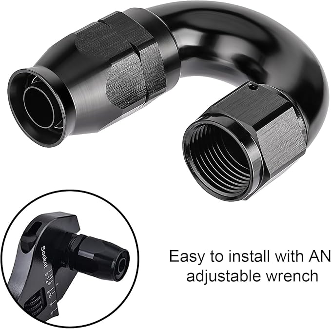 EVIL ENERGY 6AN 180 Degree PTFE One Piece Full Flow End Hose Fitting Aluminum - Image 6
