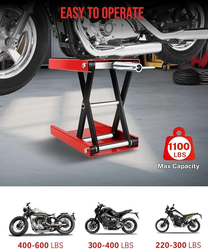 Heavy Duty 1100LBS Motorcycle Scissor Lift Jack - Image 6