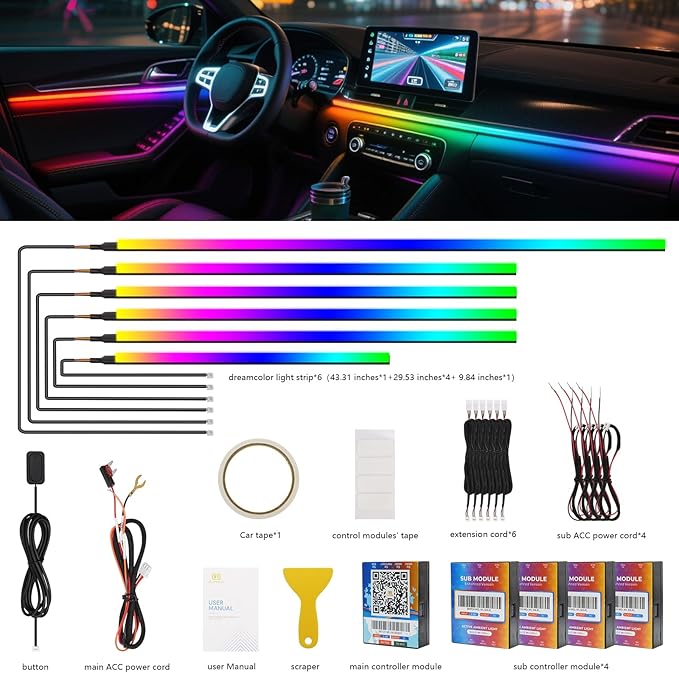 2025 Upgraded Acrylic Interior Car LED Strip Light - Image 2