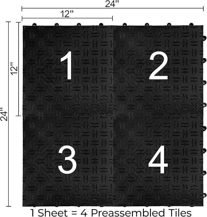 Big Floors GarageTrac Diamond, Interlocking Non-Slip Garage Flooring Tile - Image 2