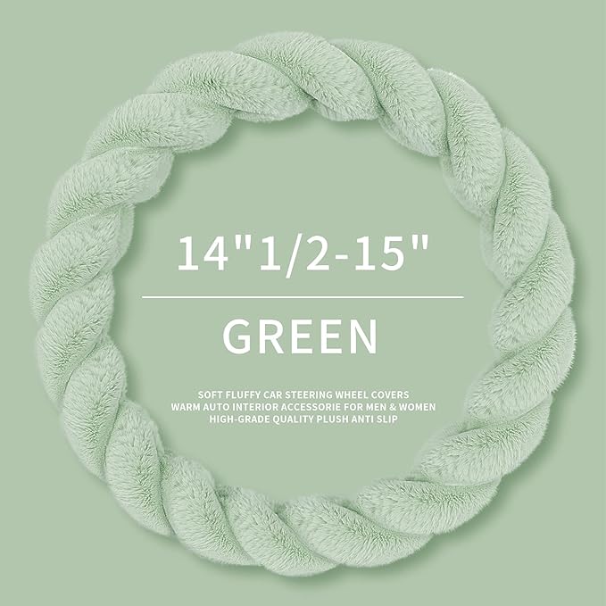 Luxury Fluffy Winter Car Steering Wheel Cover - Image 3