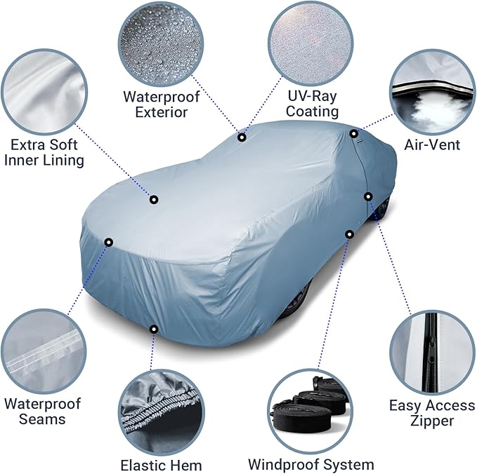 iCarCover Premium Car Cover for 1971-1976 Pontiac Bonneville 2-Door, 4-Door - Image 4