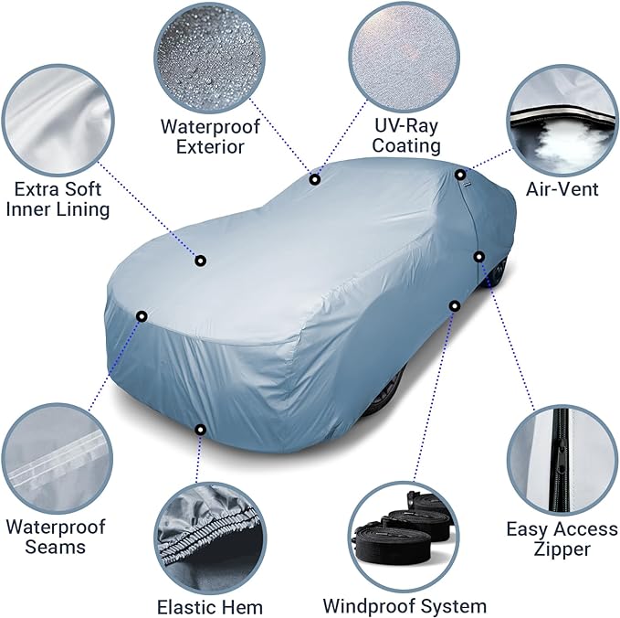 iCarCover Premium Car Cover for 1975-1979 Buick Skylark Heavy Duty Waterproof - Image 4