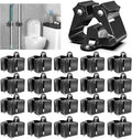 3-H Stainless Steel Broom Holder Wall Mount 20-Pack- Heavy Duty Mop Organizer by 3-H