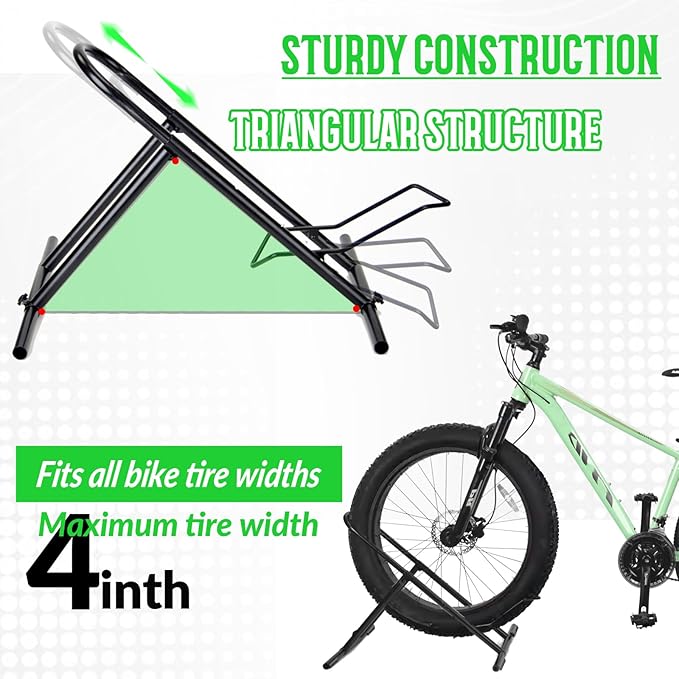 Folding Bike Floor Stand Rack, Portable Storage Bicycle Parking Rack - Image 6