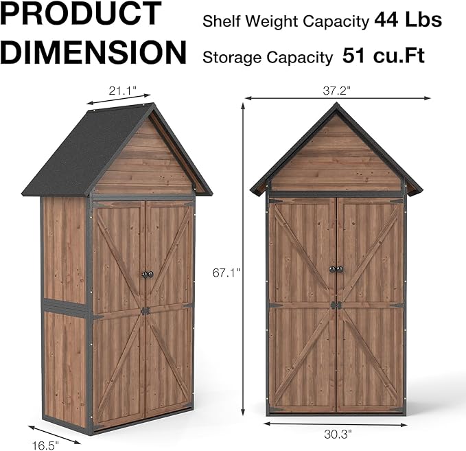 Outdoor Storage Shed with Waterproof Roof - Image 5
