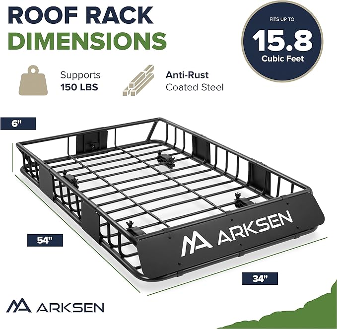 ARKSEN 54 x 34 x 6 Inch Universal Roof Rack - Image 9