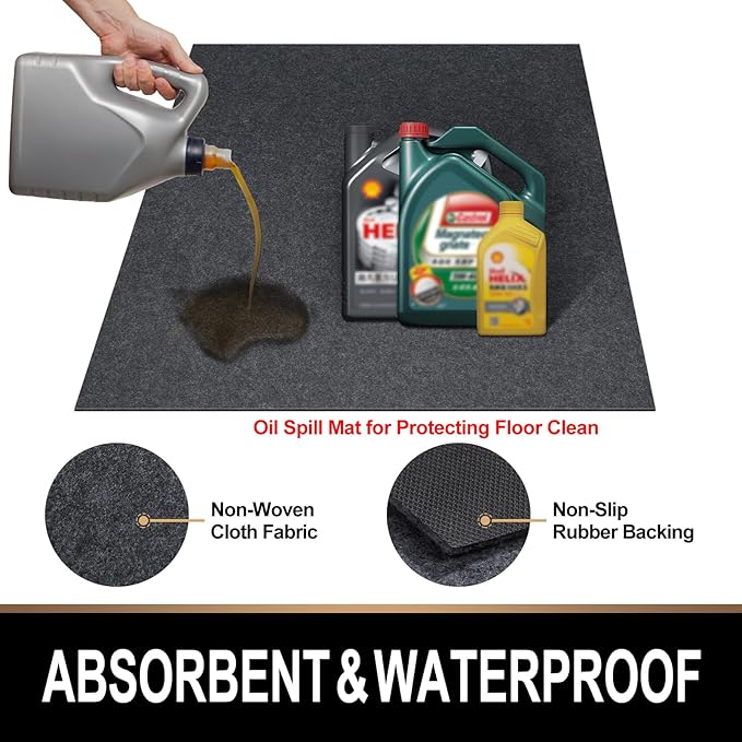 Oil Spill Mat, 3 x 6 Ft, Premium Absorbent Oil Pad. Contains Liquids, Protects - Image 2