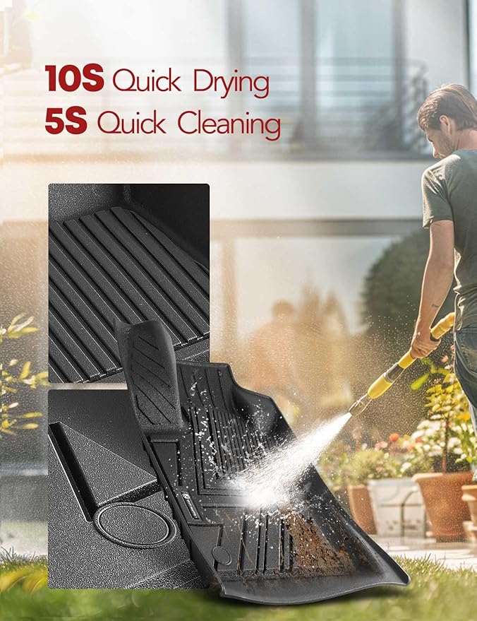 YHTAUTO Floor Mats Fit 2017-2025 Jeep Compass, TPE All Weather Car Mats - Image 9