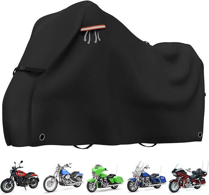 STARTWO Motorcycle Covers Waterproof Outdoor Storage Heavy Duty All Season - Image 9
