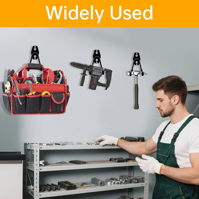 WIN&YING 6 Pack Steel Garage Storage Hooks, Heavy Duty Wall Mounted Storage - Image 7