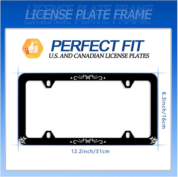 Butterfly Hibiscus License Plate Frame License Plate Stainless Steel Parts - Image 7