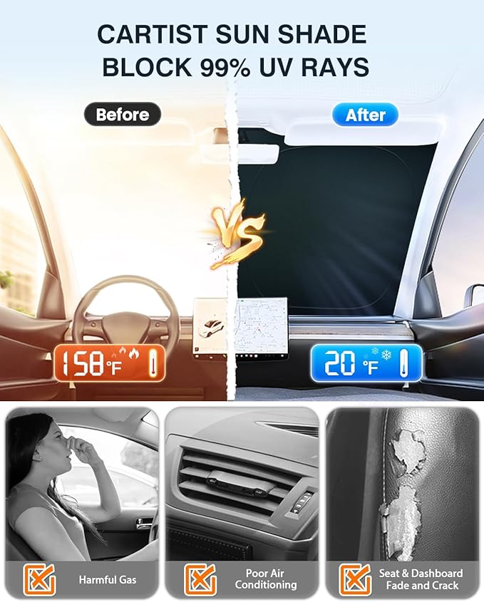 Cartist 5-layer Sun Shade Fits for Kia Telluride 2020-2023 2024 2025 2026 - Image 6