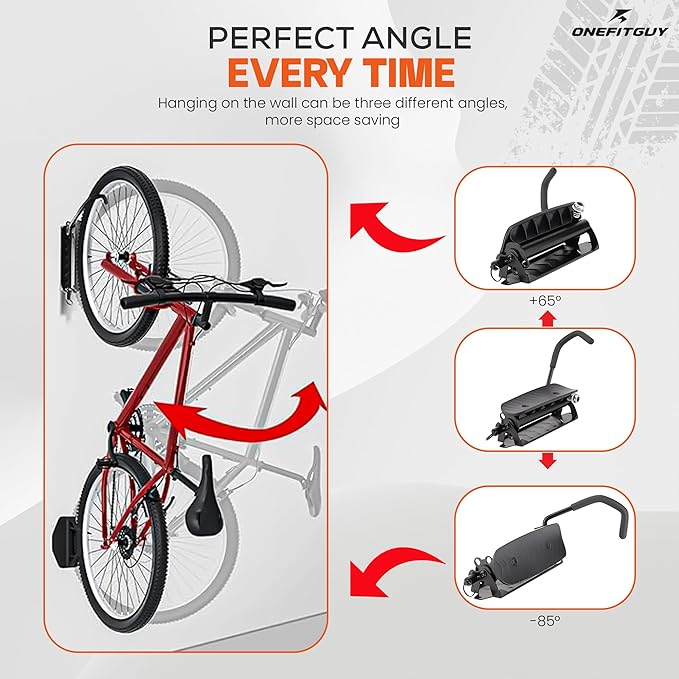 Swivel Bike Wall Mount, Bike Rack Garage, 150° Rotating & Space Saving Vertical - Image 3