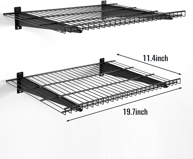 2 Pack Garage Wall Mounted Shelf, 19.7" x 11.4" Heavy Duty Wall Storage Shelves - Image 2