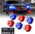 Xprite Red Blue LED Hideaway Strobe Police Lights Kit, 20 Flashing Patterns by XPRITE