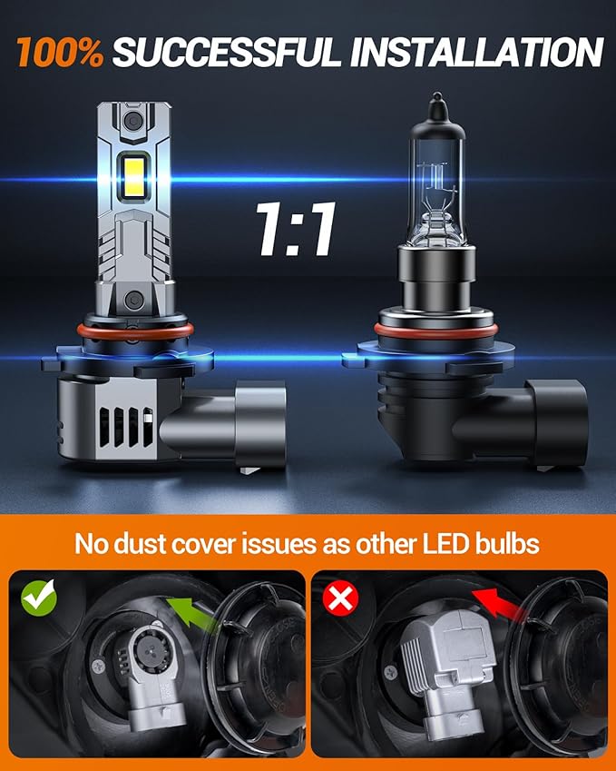 SEALIGHT 9005/HB3 9006/HB4 Fog Bulbs Combo, 000LM 1:1 Design 9005 9006 Fog Bulbs - Image 3