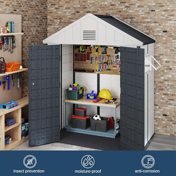 Kingdura 6x4 FT Resin Outdoor Storage Shed - Image 8