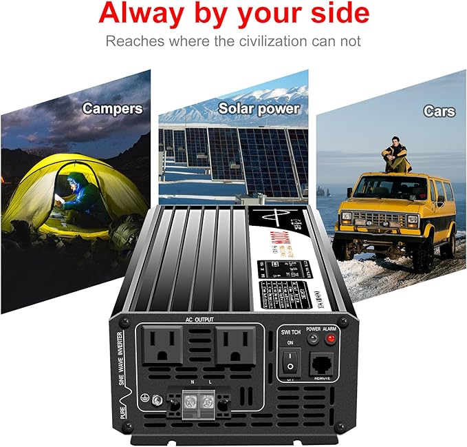 Xijia 2000W Pure Sine Wave dc to ac Inverter Remote Switch DC 24V to AC 120V - Image 9