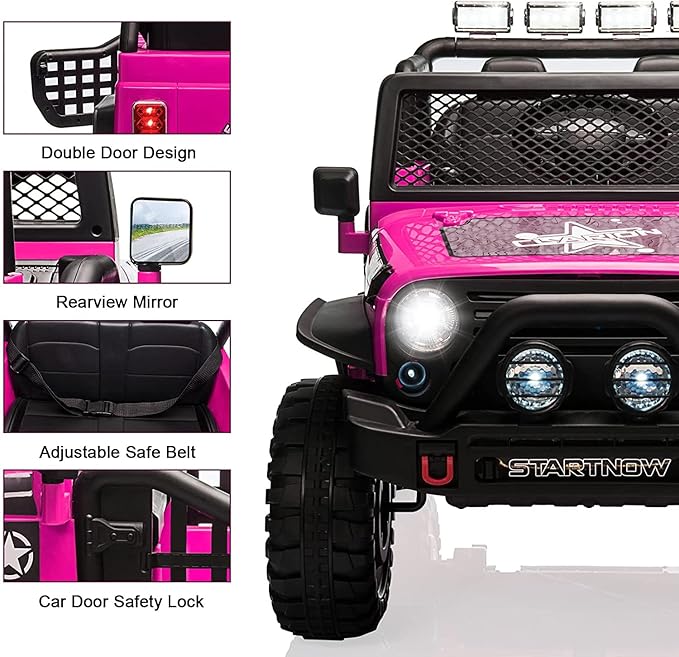 2-Seat Kids Ride on Truck Car, 12V Battery Powered Electric Vehicle - Image 3