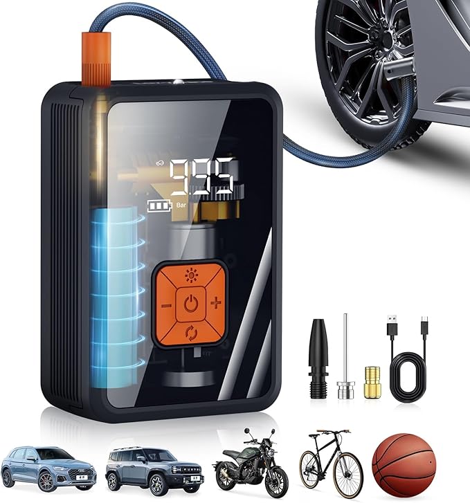 Portable Air Pump for Car Tires, 150 PSI Tire Inflator Cordless by LazyshineLazySunshine