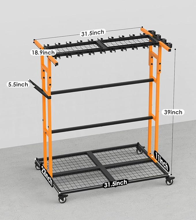 CCCEI Garage Organization with Wheels, Outdoor Gargen Yard Shed Tools Organizer - Image 7
