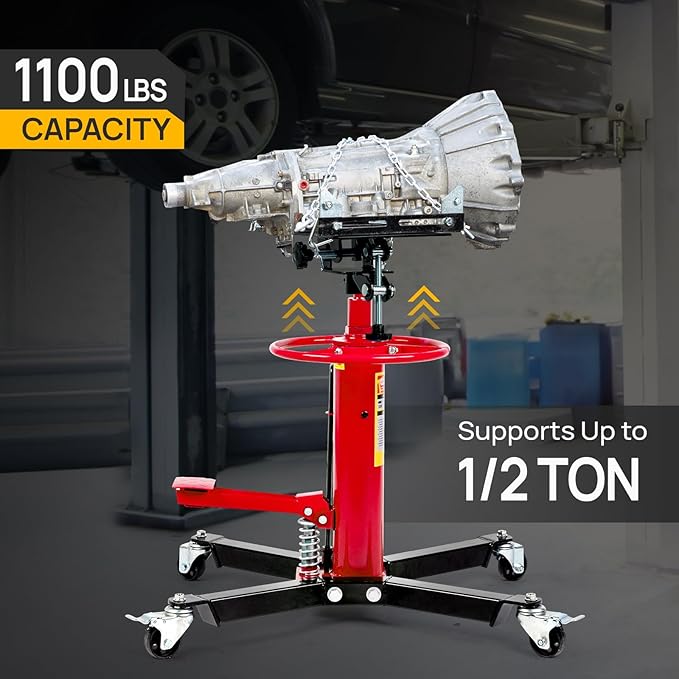 TUFFIOM Transmission Jack, 1100 lbs 1/2Ton Hydraulic 2-Stage High Lift Vertical - Image 2