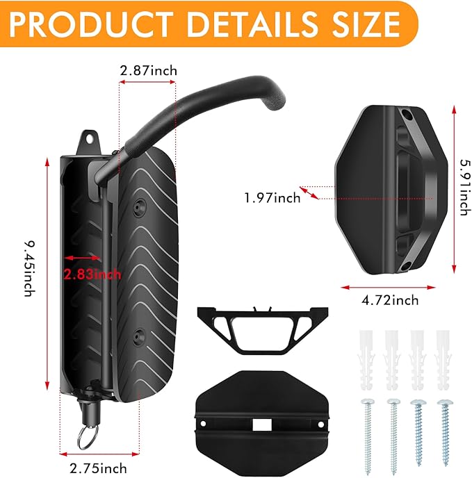 Swivel Bike Wall Mount, Bike Wall Hanger and Hooks, Hanging Bike Rack - Image 2