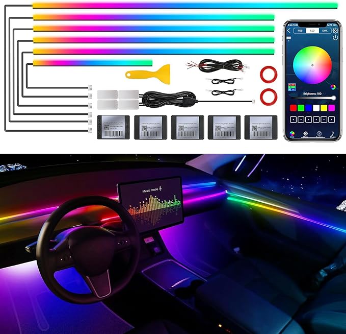 Dream+Color Acrylic Interior Car LED Strip Light by MAODANER
